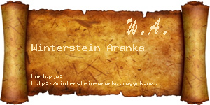 Winterstein Aranka névjegykártya